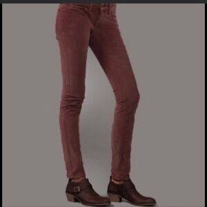 Free People Rust Brown Skinny Denim Jeans Stretch